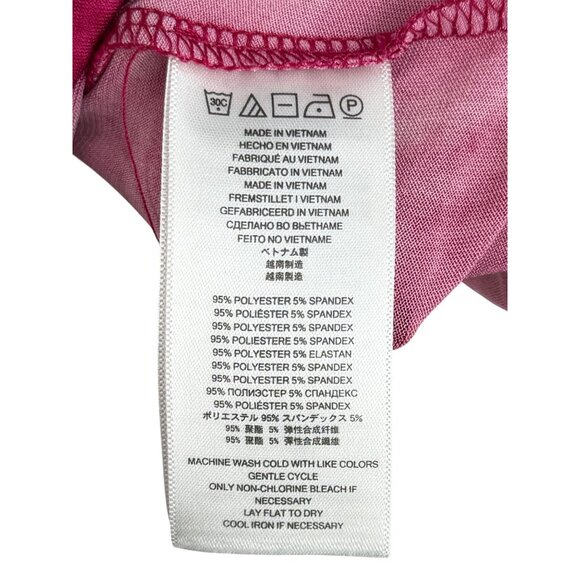 Michael Kors Pink Tie Dye Cold Shoulder Top | Vegan Leather Straps Mob Wife Glam - Picture 13 of 14